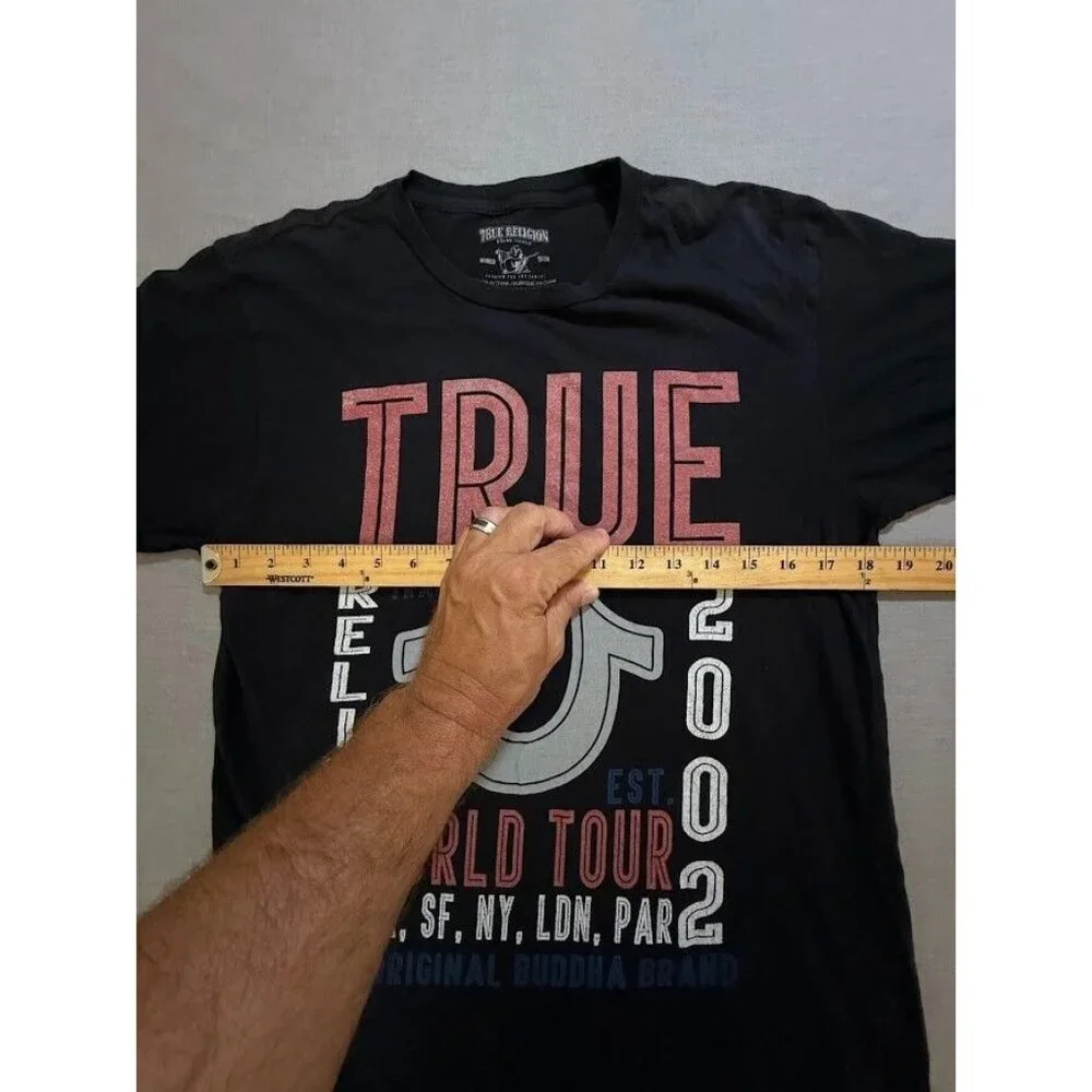 True Religion World Tour 2002 Shirt Adult M Black Short Sleeve Pullover Tee Mens